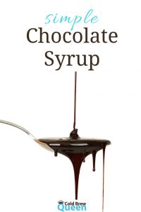chocolate syrup dripping from a spoon