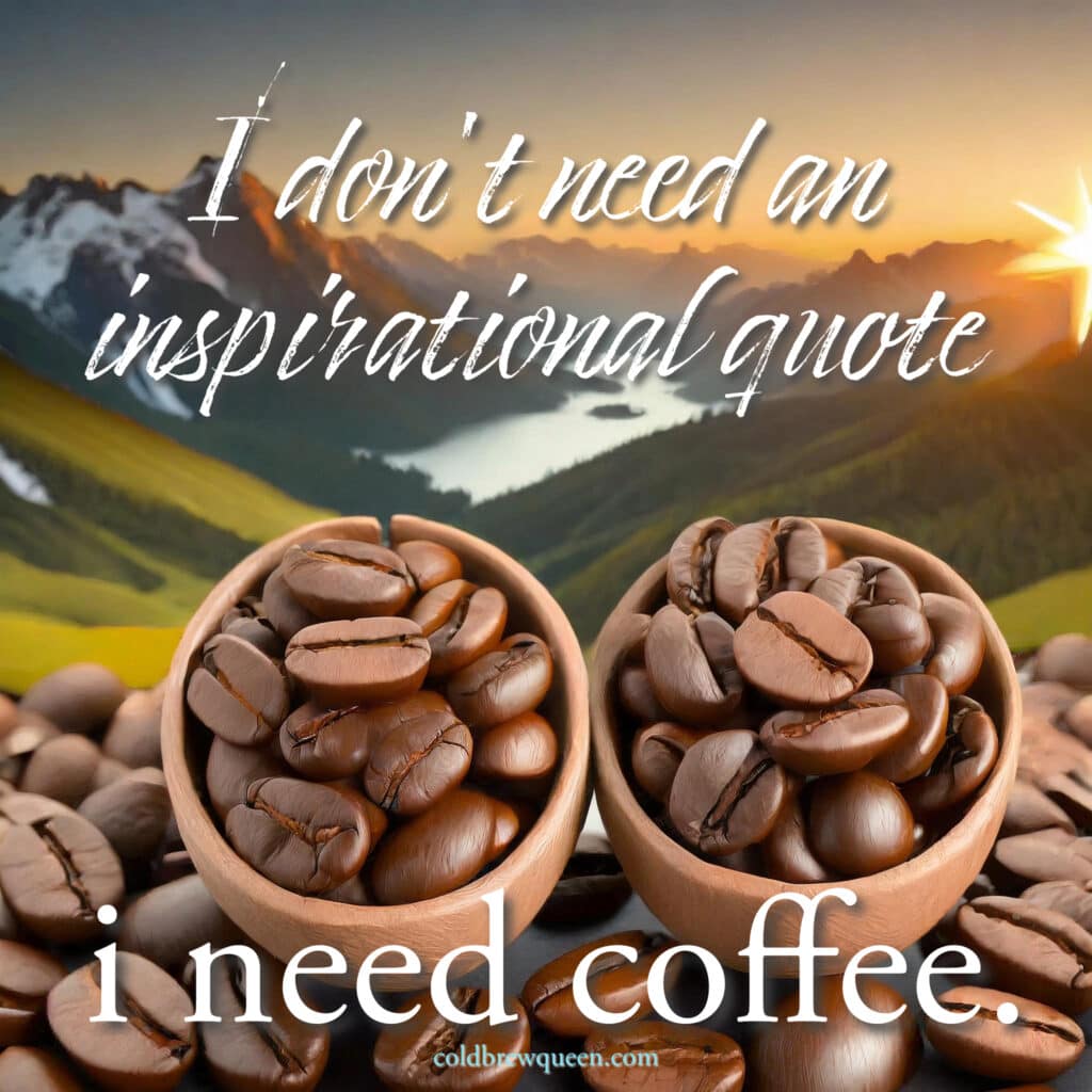 I don't need an inspirational quote i need coffee.